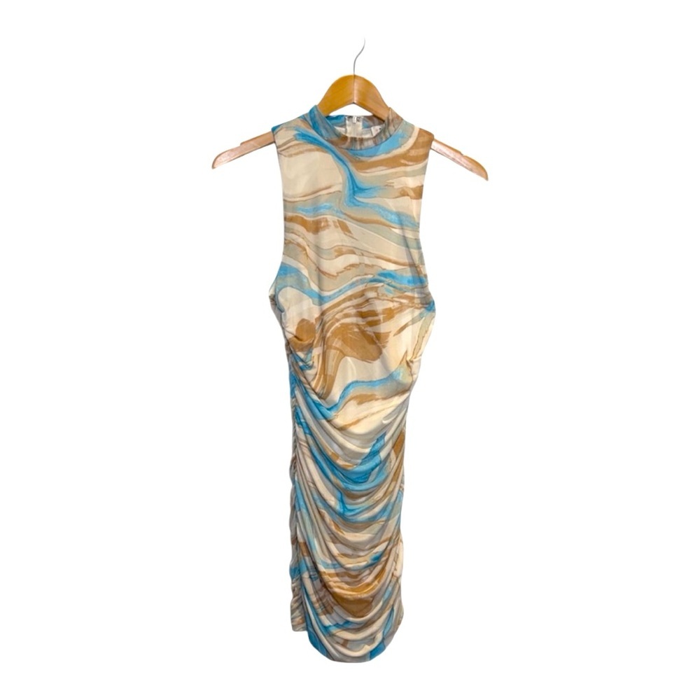 Privy Privately Privileged Ruched Bodycon Multicolour Sleeveless Midi Dress Sz S